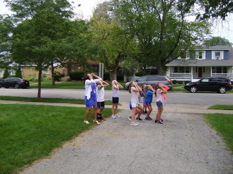 Small group viewing the eclipse