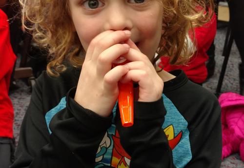 Playing the kazoo!