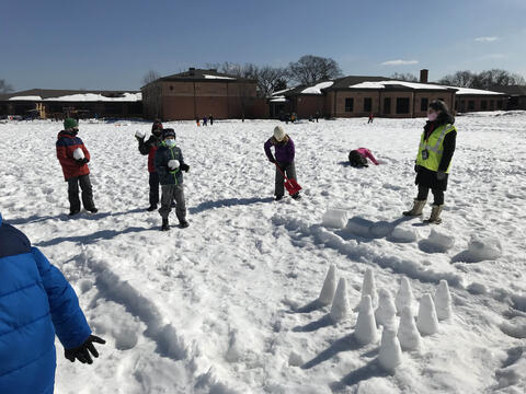 Carpenter students build snow creations during the last week of February 2021.