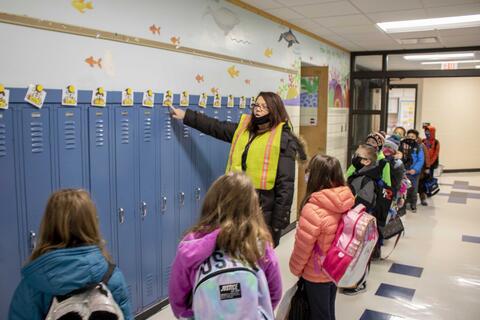 First day back at Washington Elementary School