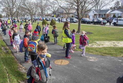 First day back at Washington Elementary School