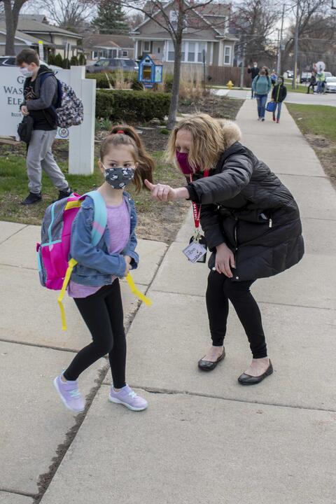 First day back at Washington Elementary School