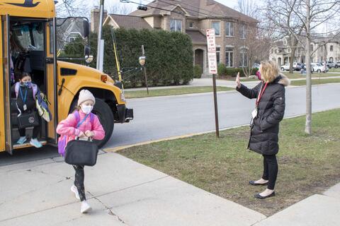 First day back at Washington Elementary School