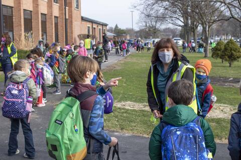 First day back at Washington Elementary School