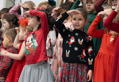 Students singing at the 2025 Field Holiday Sing