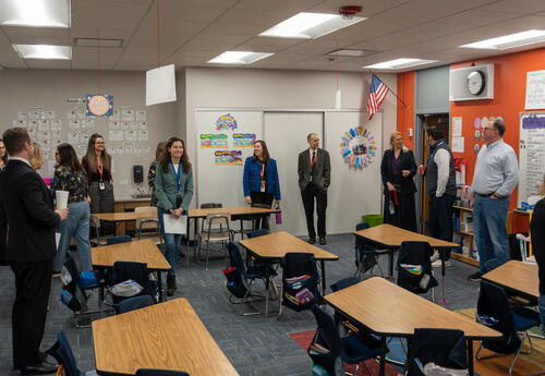D64 School Board tours new room at Field