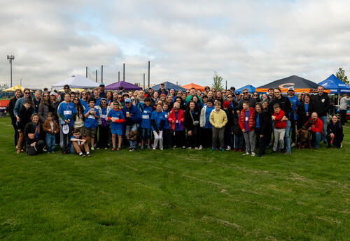 All of the Team D64 Special Olympians and families
