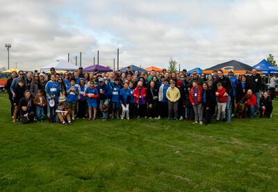 All of the Team D64 Special Olympians and families