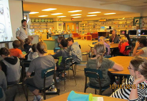 Students working at desks