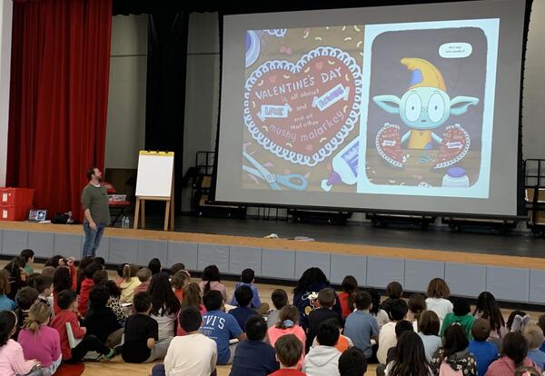 Young students, families enjoy visit with author Alex Willan