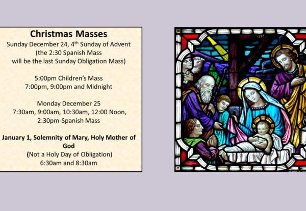 Christmas Mass Schedule