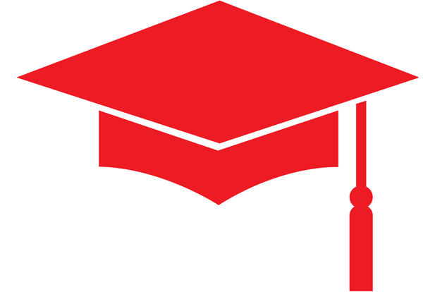 illustration red graduation cap