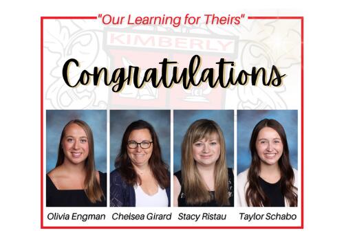 Headshots of Olivia Engman, Chelsea Girard, Stacy Ristau, and Taylor Schabo