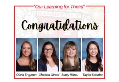 Headshots of Olivia Engman, Chelsea Girard, Stacy Ristau, and Taylor Schabo