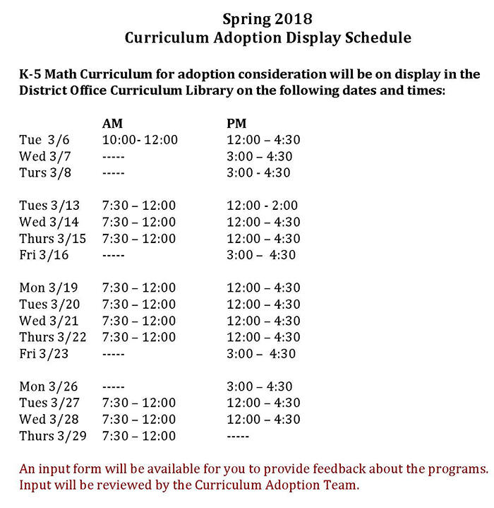 K-5 Math Curriculum Adoption