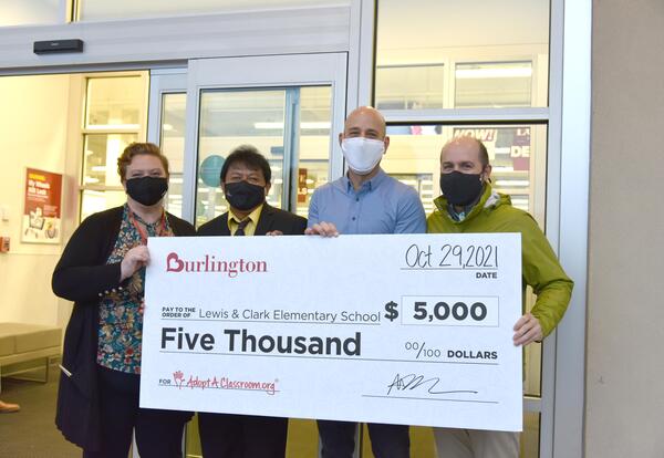 Lewis & Clark Elementary Receives $5K Donation From New Burlington Store