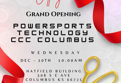 Ribbon Cutting Invitation graphic for Powersports Technology CCC Columbus Program