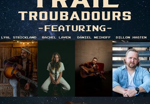 Daniel Neihoff and Lyal Strickland, joined by musical friends Rachel Laven and Dillon Hasten.