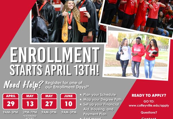 Graphic stating: Enrollment Starts April 13th and listed dates and information stated in Press Release