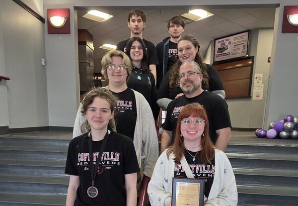 CCC Quiz Bowl Team pictured with CCC Instructor Ryan Butcher at State Tournament