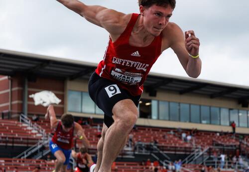 Jake Horner Track Student 400 Meter Hurdles (Picture by Wyatt Goode)