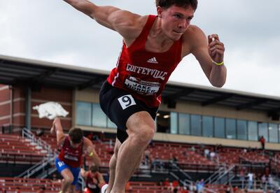 Jake Horner Track Student 400 Meter Hurdles (Picture by Wyatt Goode)