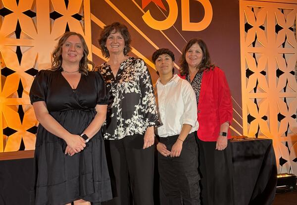 Pictured left to right: Krista Hanna, CCC Assistant Bookstore Manager/Business Instructor; Karen Ririe, CCC International Coordinator / World Language Instructor; Kethlen Cordoso, CCC International Student and 2026 NISOD Student Essay Contest Winner; Cari