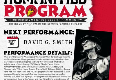 Coffeyville Community College’s Humanities Program will welcome internationally acclaimed songwriter and acoustic roots performer David G. Smith