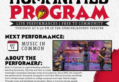 Coffeyville Community College’s Humanities Program will welcome Music in Common