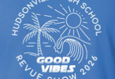 A Palm tree and waves "Good Vibes" Revue Show 2026