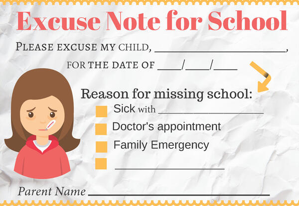 Absent Notes Edison Elementary School