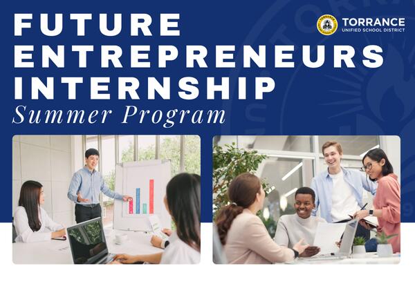 Entrepreneurship Academy Flyer with stock images of interns
