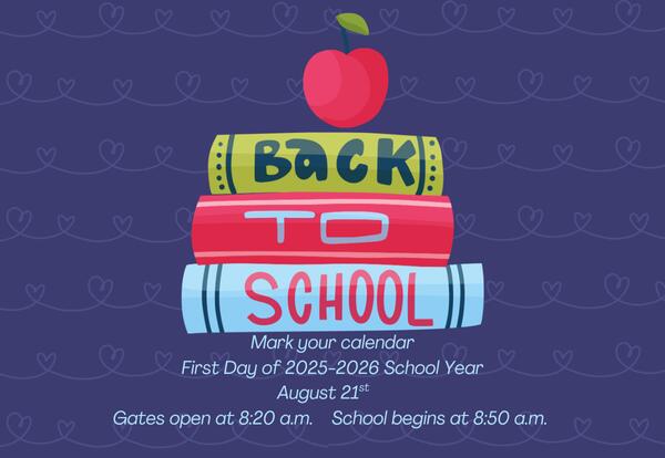 First Day of School August 21st