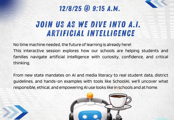 Join North Area Principals "Coffee with Principals" AI Discussion