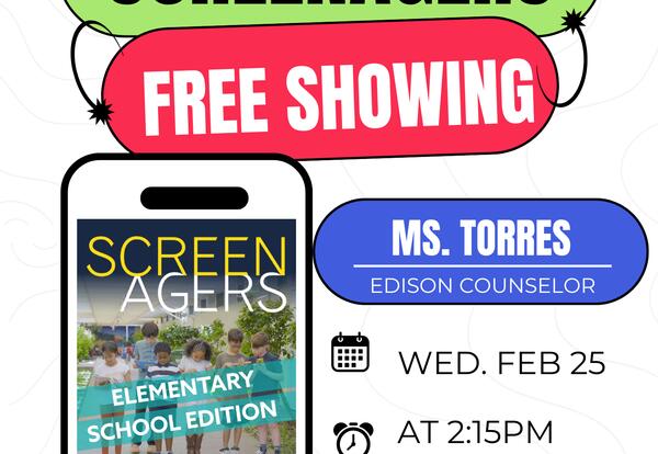 SCREENAGER SCREENING 2/25 Wed