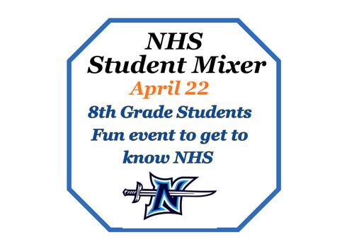 text saying NHS Student Mixer April 22