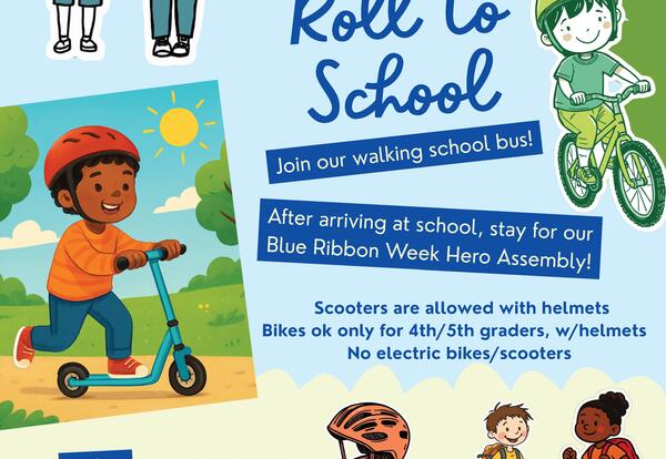 Walk and Roll to School 4/27 8:00 Meet at Columbia Park or Pequeno Park and walk to Assembly
