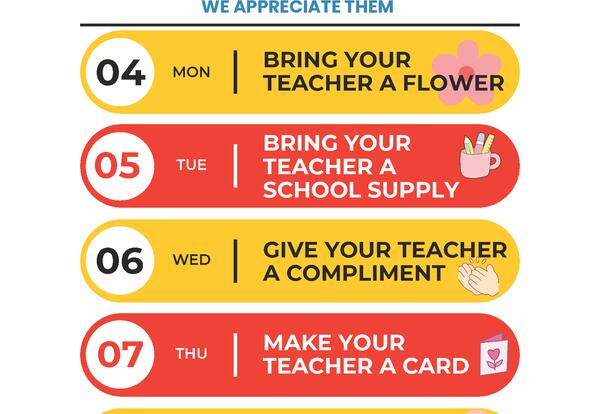 Teacher Appreciation Week 5/4 - 5/8