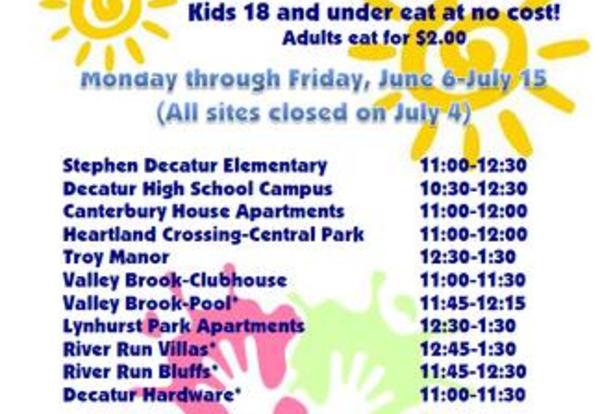 MSD Decatur Announces Summer Servings Sites, Calendar and Menus | District