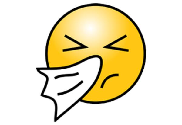 sneezing yellow smiley face