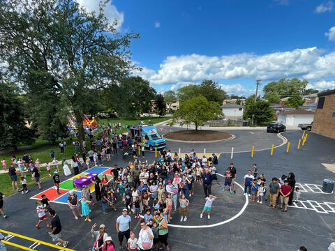 photo of back to school bash from above