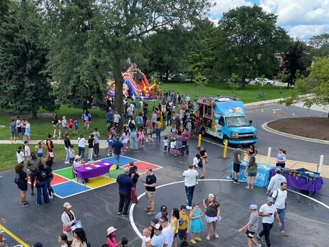 photo of back to school bash as seen from overhead