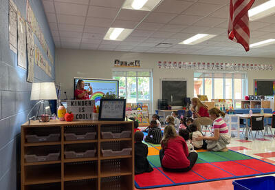 Photo of kindergarten students' first day