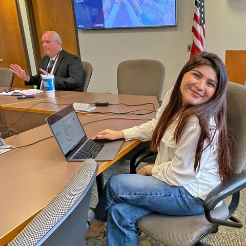 photo of superintendent's administrative assistant and coffee co-host