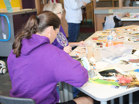 Photo of Ms. Simon enjoying September Crafternoon