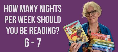 photo of librarian balancing 6 7 books