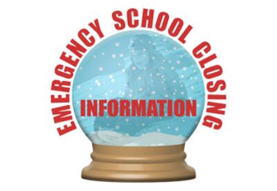 Emergency School Closing snowglobe graphic