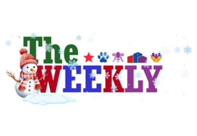 The Weekly with icons and snow