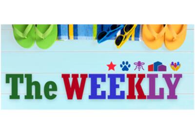 The Weekly badge with summer things